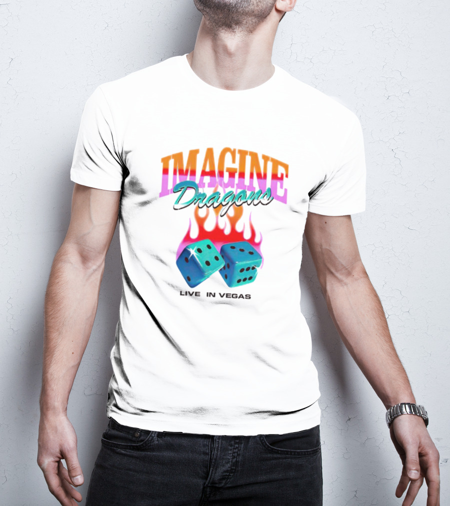 IMAGINE DRAGONS Flaming Dice Live In Vegas T-Shirt