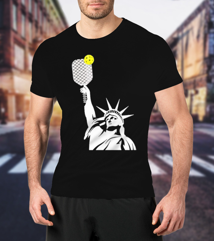 Statue Of Liberty With Pickleball Paddle And Ball T-Shirt