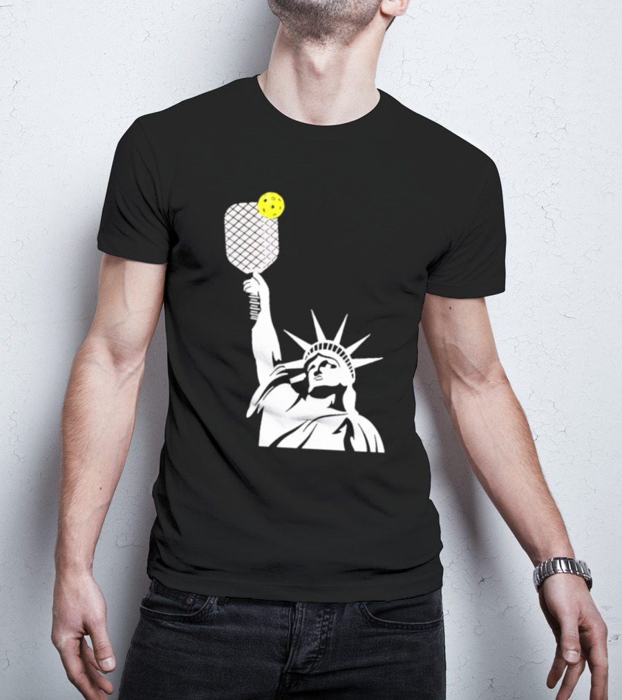 Statue Of Liberty With Pickleball Paddle And Ball T-Shirt
