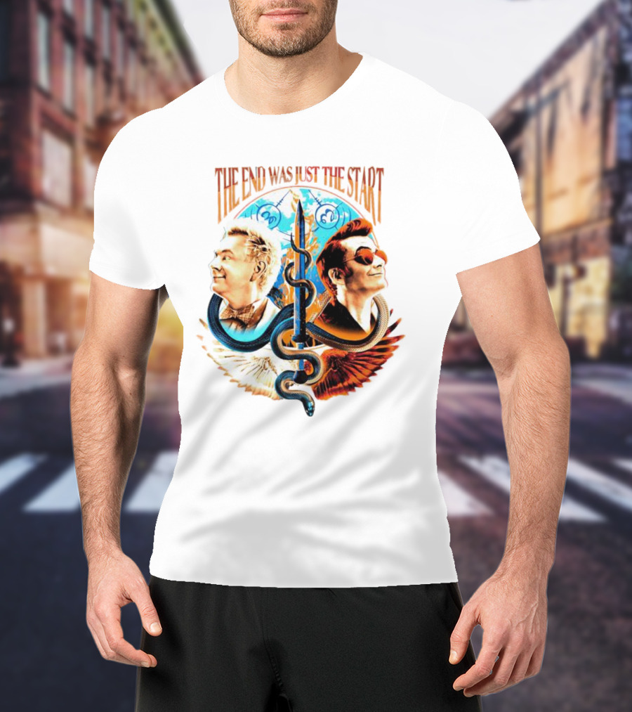 The End Was Just The Start Good Omens Angel And Demon Symbolic T-Shirt