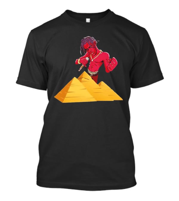 Travis Scott Pyramids Cartoon Red Figure Pyramid T-Shirt
