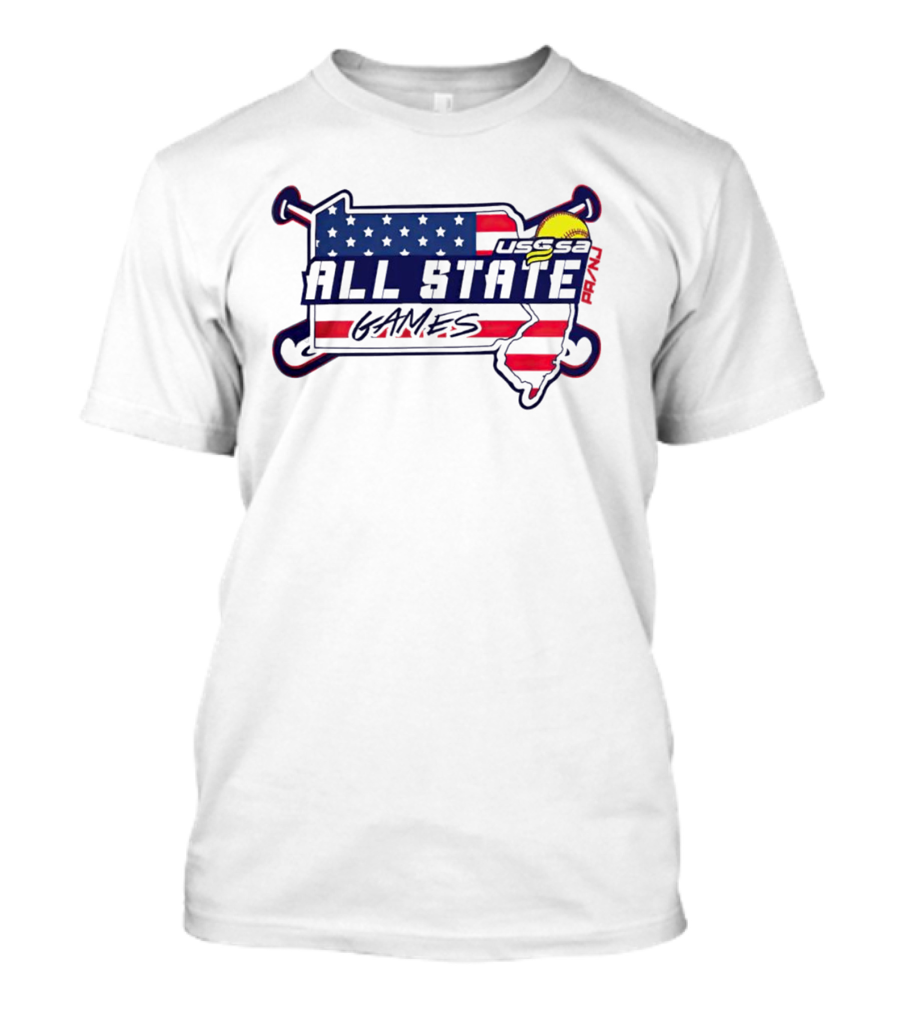 USSSA All State Games USA Flag Softball T-Shirt