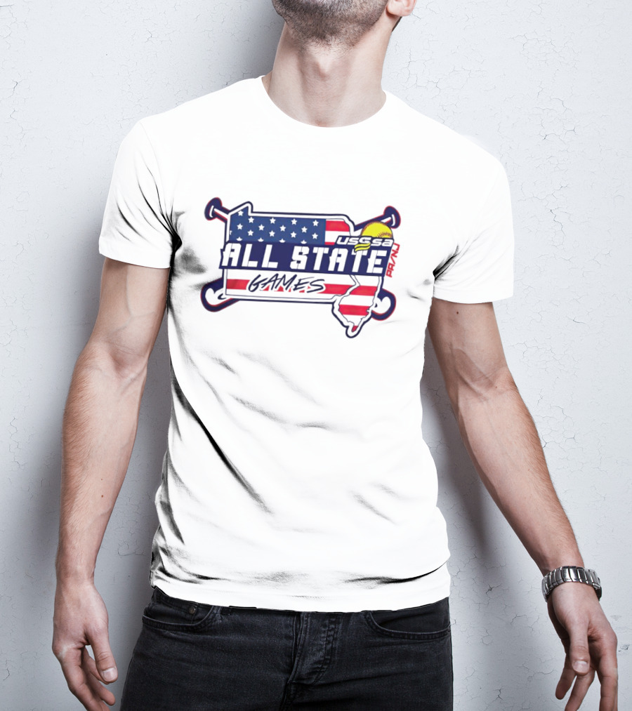 USSSA All State Games USA Flag Softball T-Shirt
