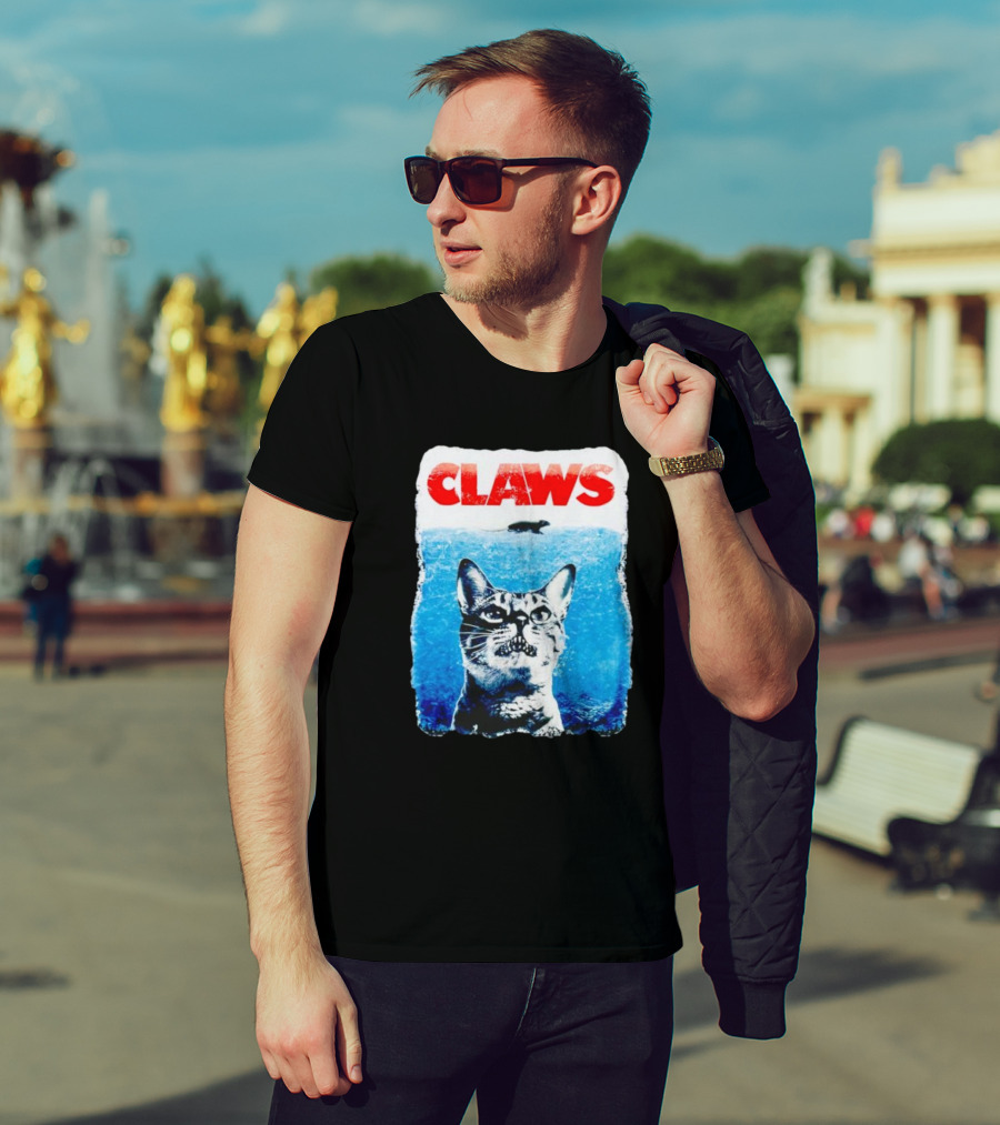 Claws Parody Cat With Fish Underwater T-Shirt