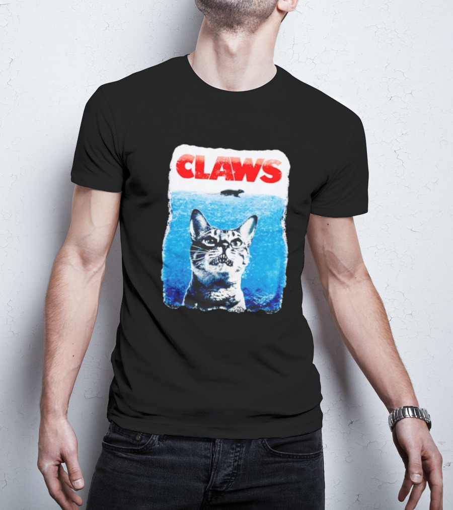 Claws Parody Cat With Fish Underwater T-Shirt