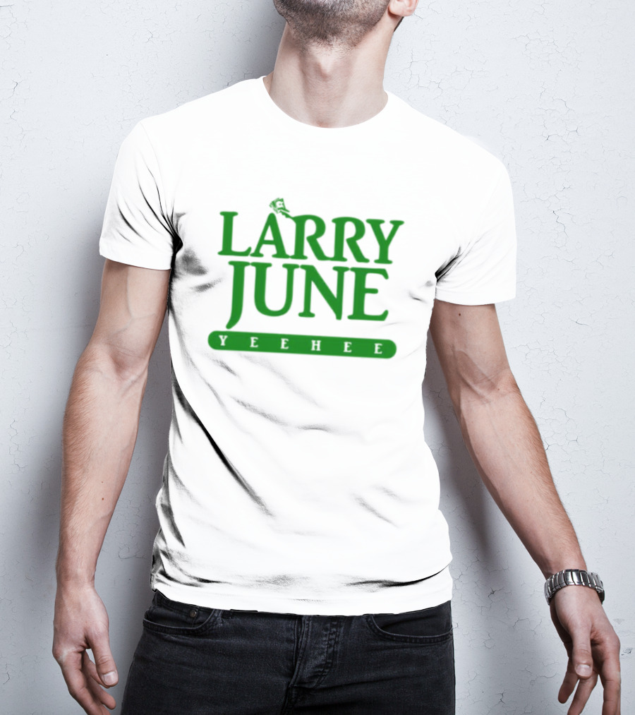 Larry June Yeehee Green Text T-Shirt