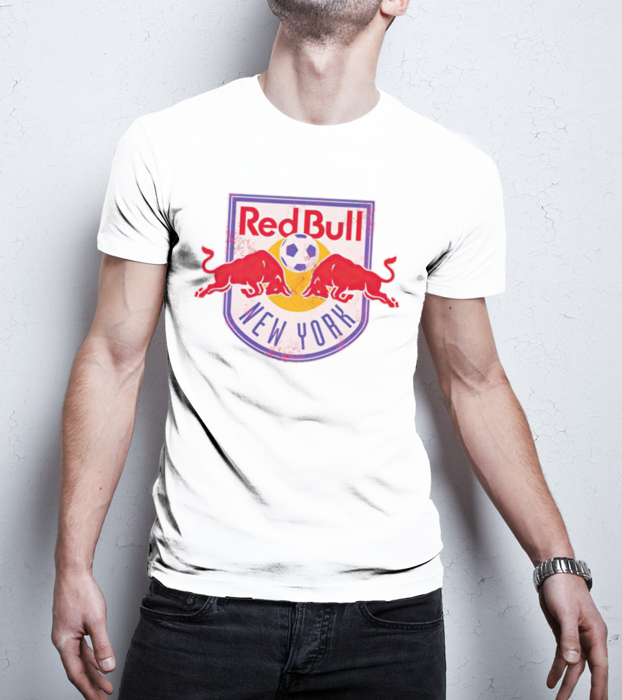 New York Red Bull Soccer Badge With Charging Bulls And Soccer Ball T-Shirt