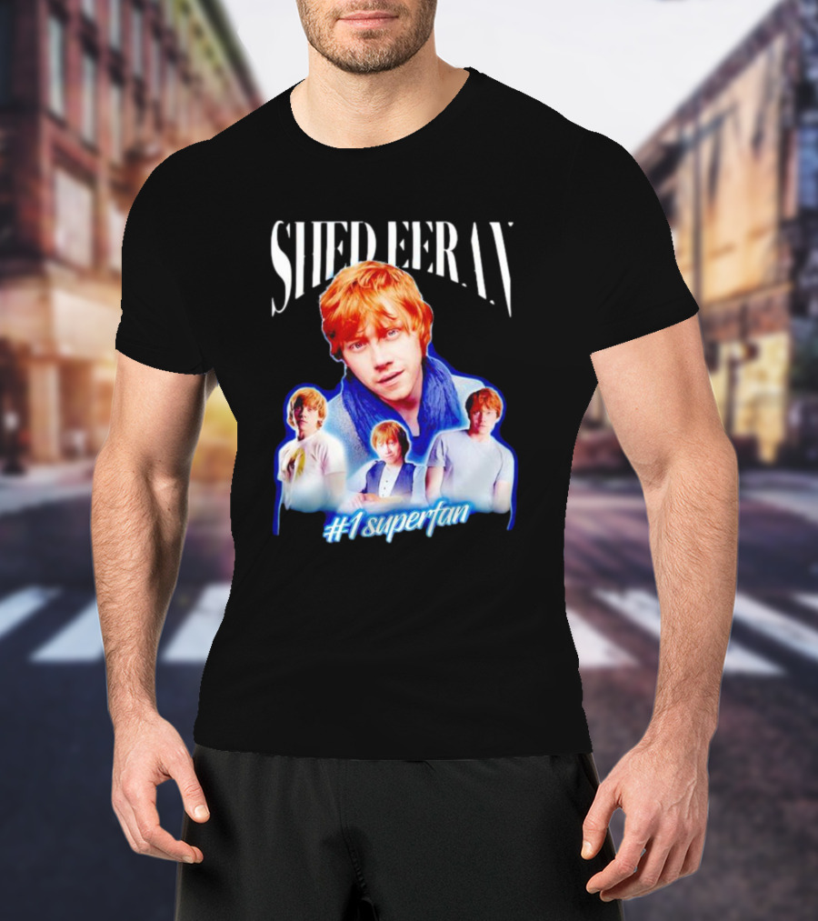 Shed Eeran #1 Superfan Collage Multiple Redhead Portraits T-Shirt