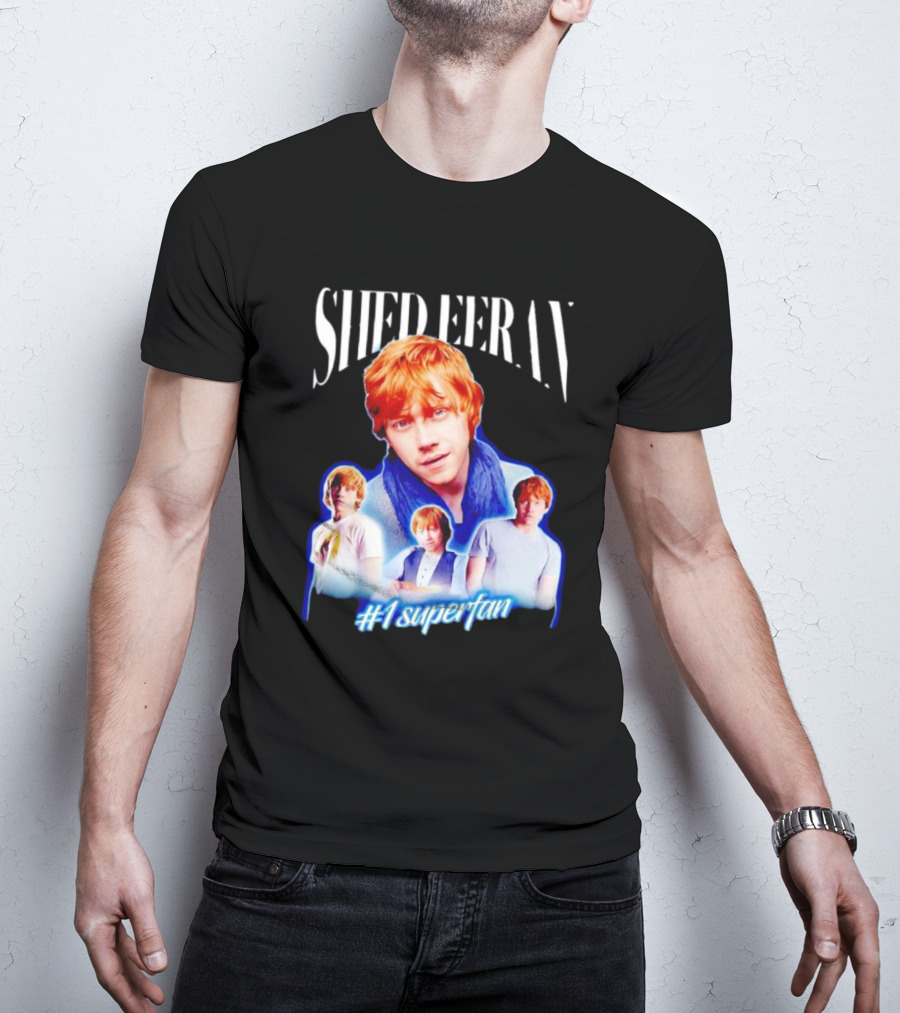 Shed Eeran #1 Superfan Collage Multiple Redhead Portraits T-Shirt