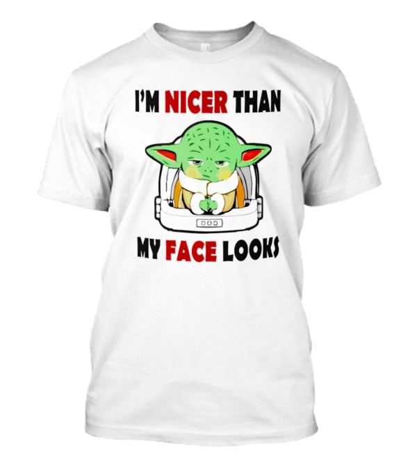 Baby Yoda I'm Nicer Than My Face Looks Grogu Helmet T-Shirt