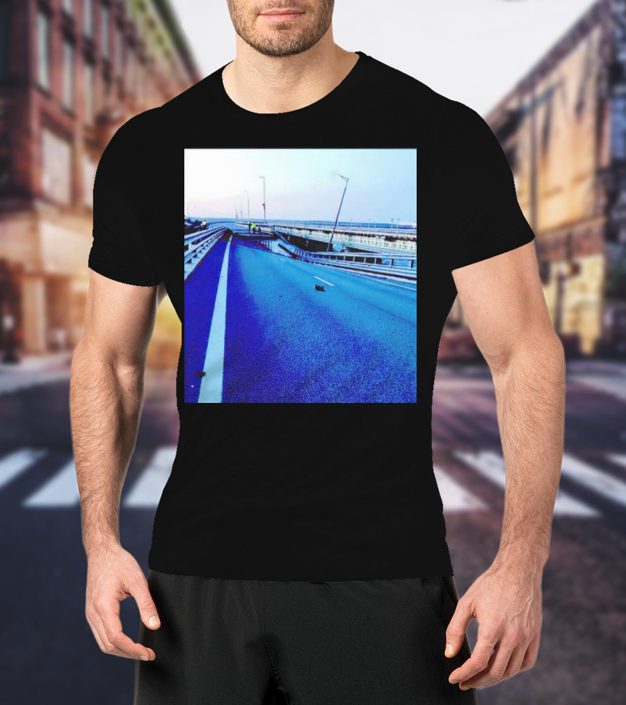 Crimean Kerch Bridge Partial Collapse Scene T-Shirt