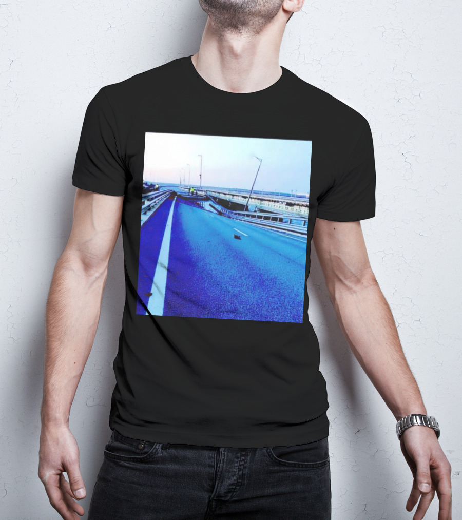 Crimean Kerch Bridge Partial Collapse Scene T-Shirt