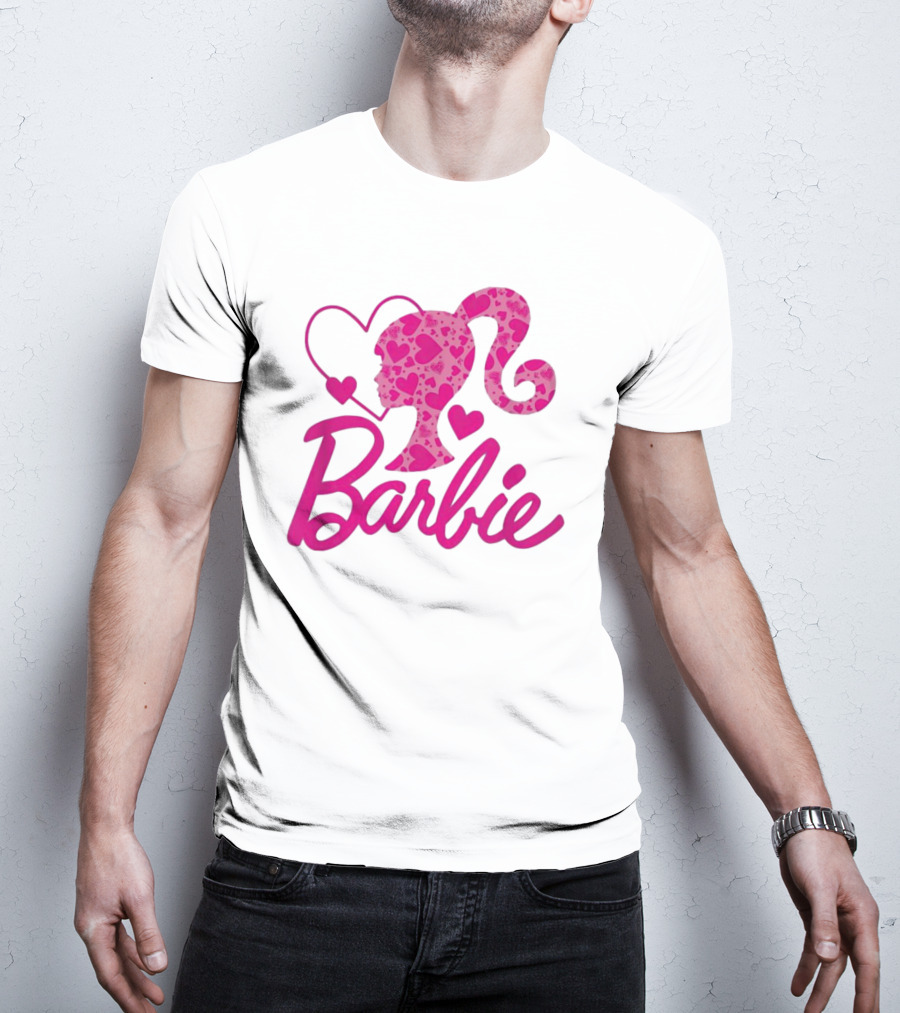 Barbie Heart Silhouette Pink T-Shirt