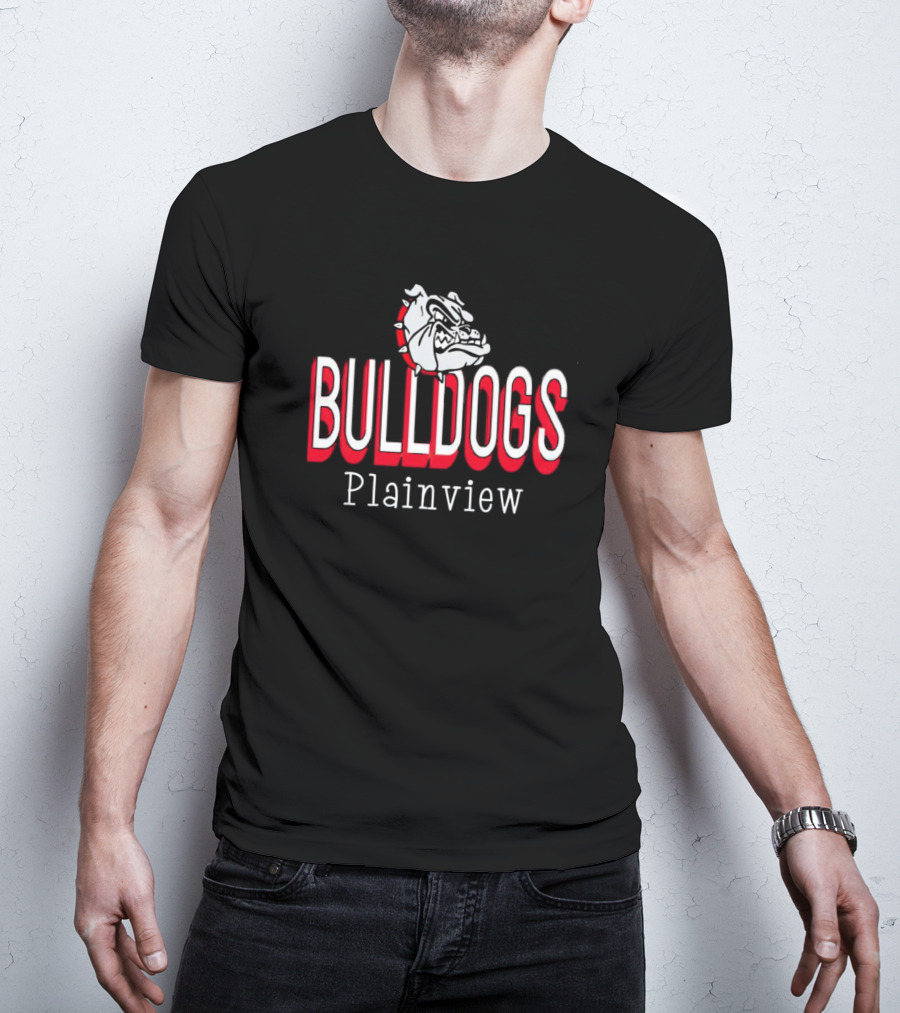 Bulldogs Plainview Bold Red And White Mascot T-Shirt