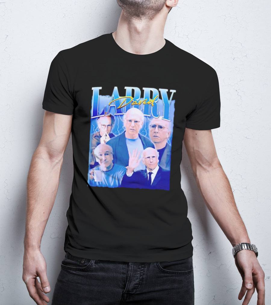 Larry David Collage Blue Lightning T-Shirt