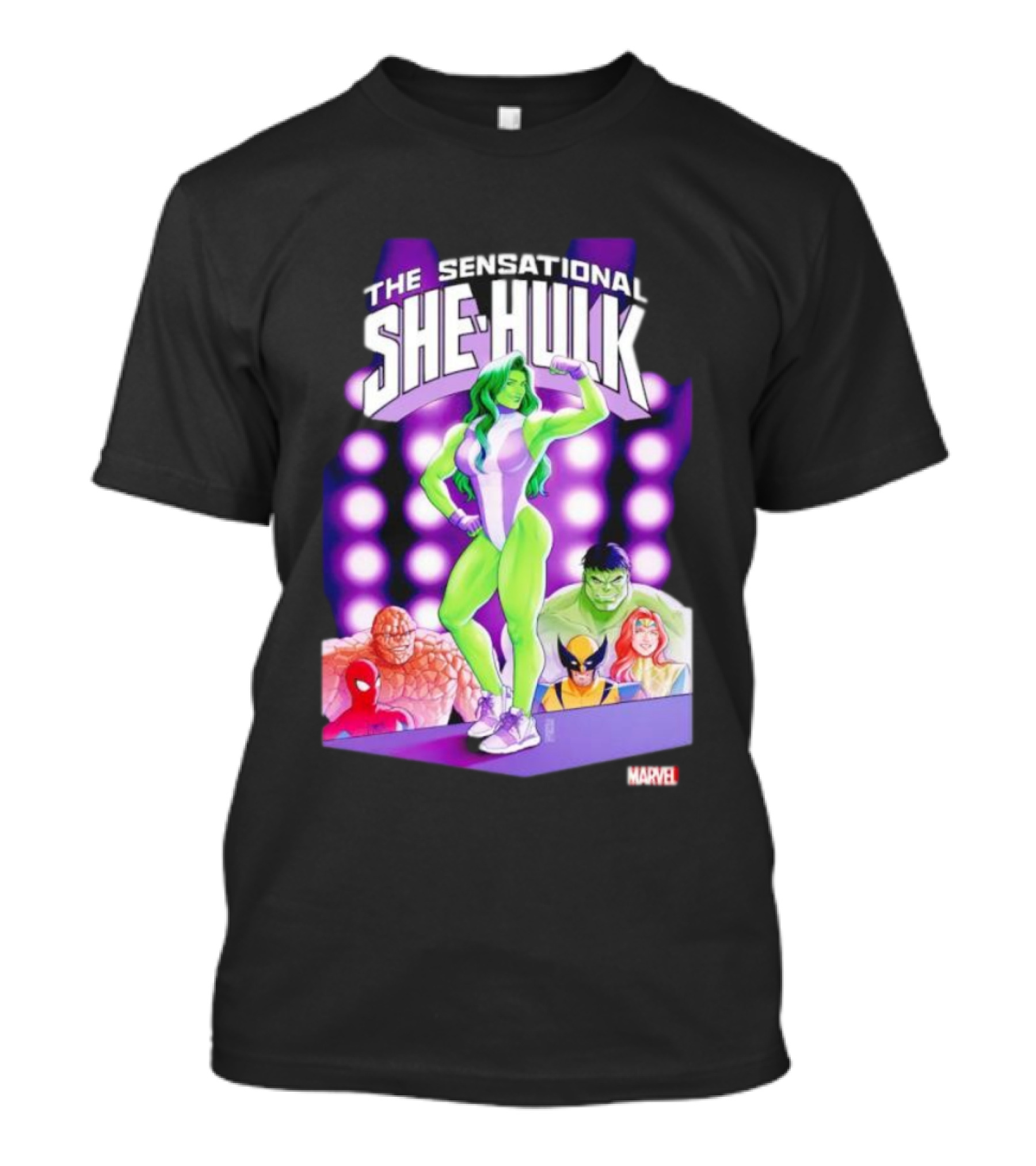 The Sensational She-Hulk Marvel Comic Heroes Hulk Spider-Man Wolverine T-Shirt