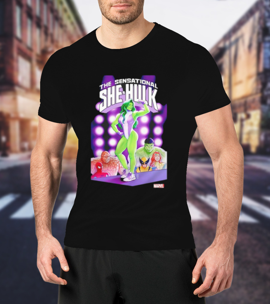The Sensational She-Hulk Marvel Comic Heroes Hulk Spider-Man Wolverine T-Shirt