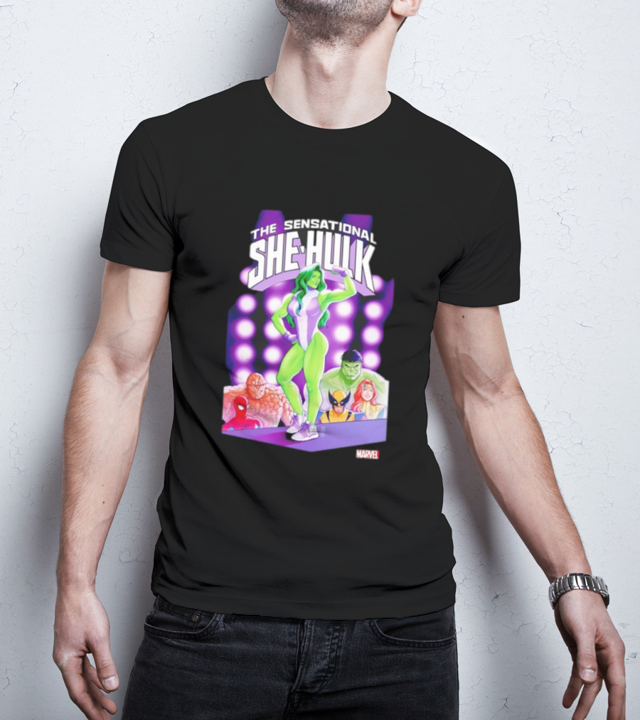 The Sensational She-Hulk Marvel Comic Heroes Hulk Spider-Man Wolverine T-Shirt