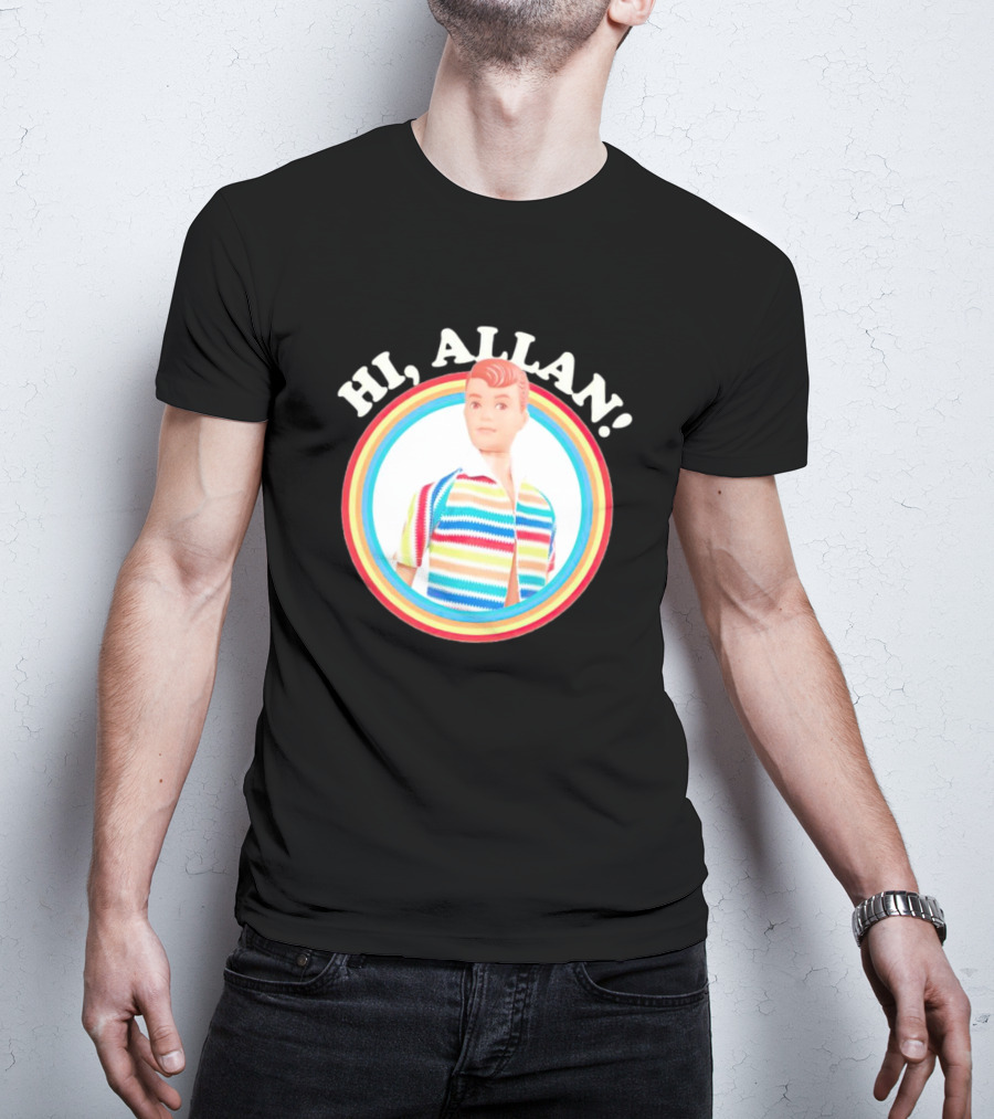Hi Allan Barbie Rainbow Striped Shirt Colorful T-Shirt