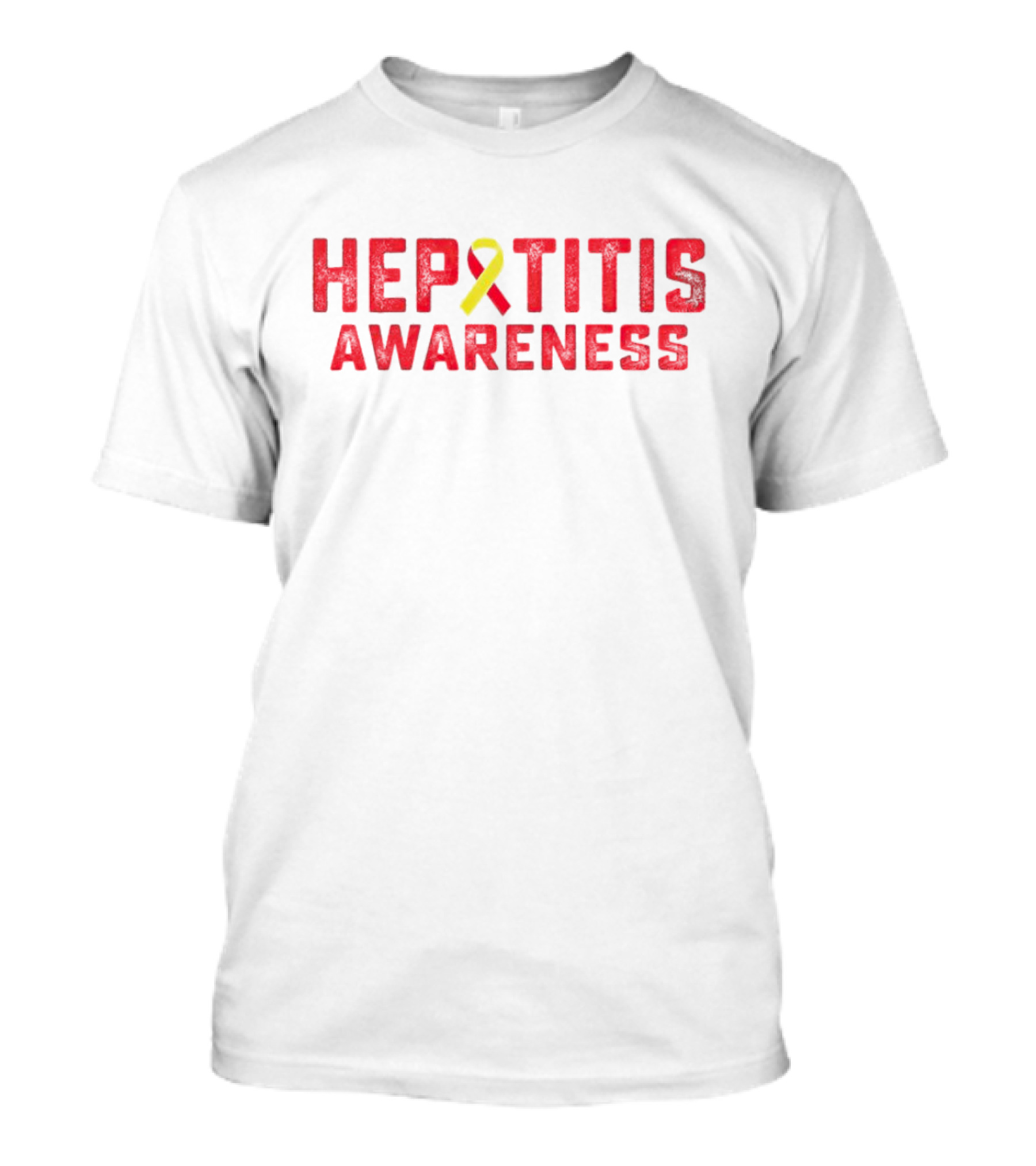 Hepatitis Awareness Red Text Yellow And Red T-Shirt