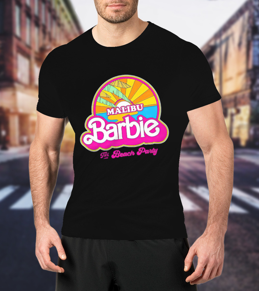 Malibu Barbie The Beach Party Retro Sunburst T-Shirt