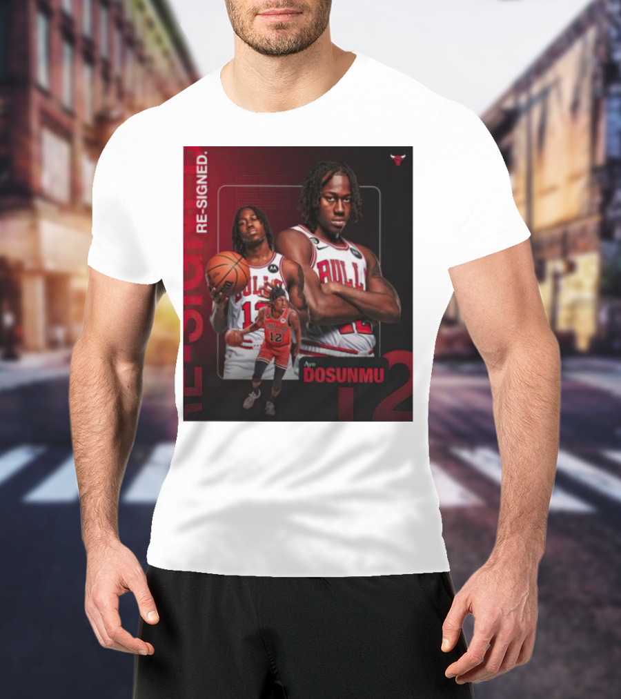 Chicago Bulls Ayo Dosunmu Re-Signed Number 12 T-Shirt