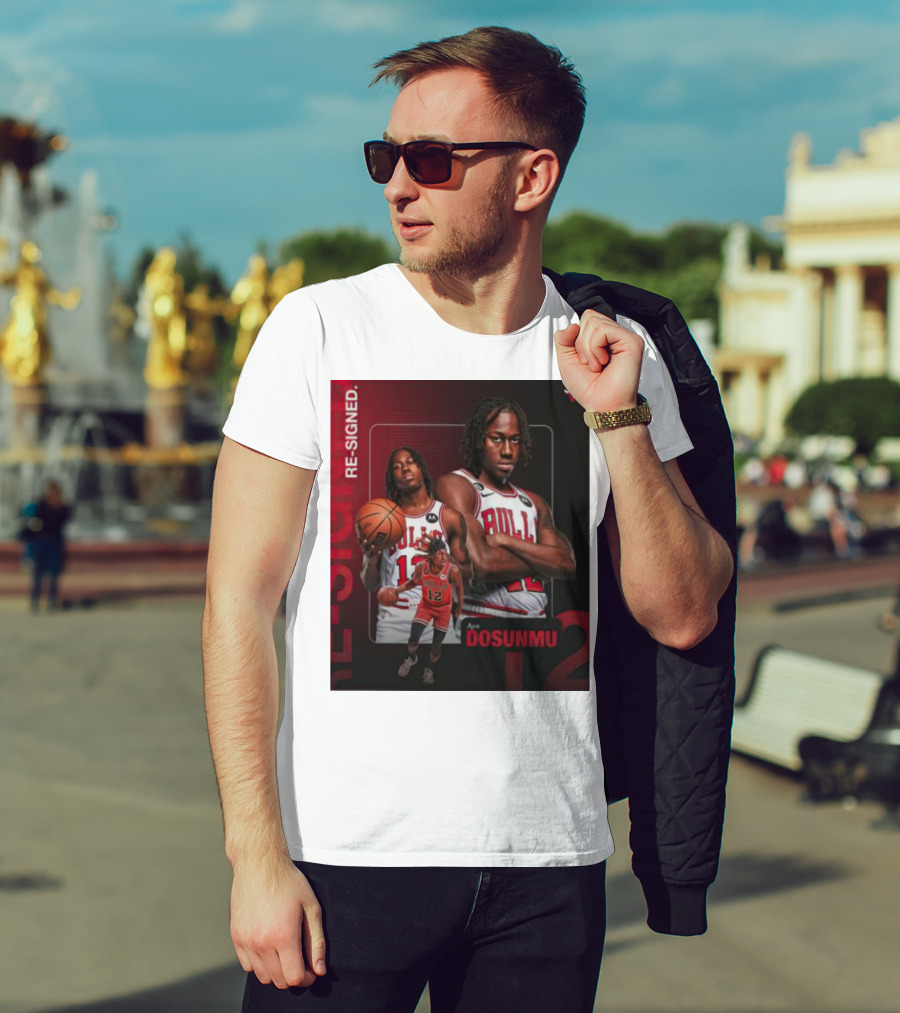 Chicago Bulls Ayo Dosunmu Re-Signed Number 12 T-Shirt