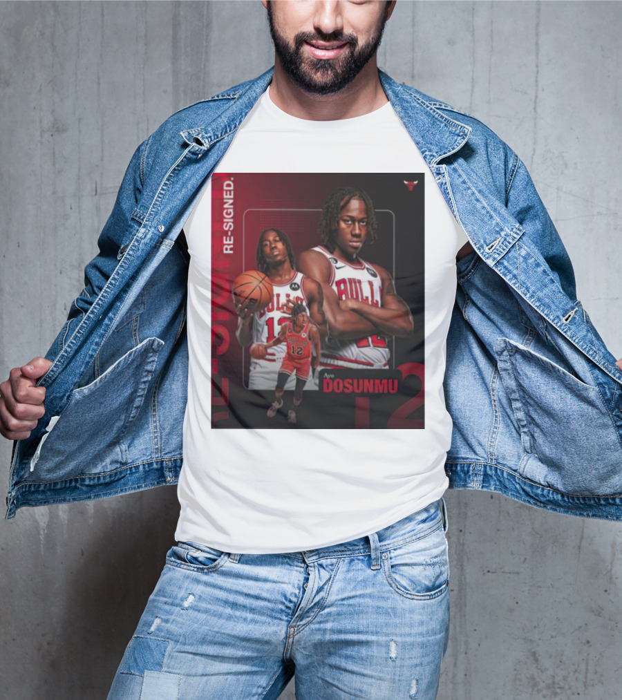 Chicago Bulls Ayo Dosunmu Re-Signed Number 12 T-Shirt