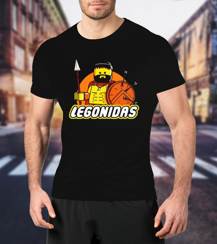 Lego Minifigure Legonidas Warrior Shield Spear T-Shirt
