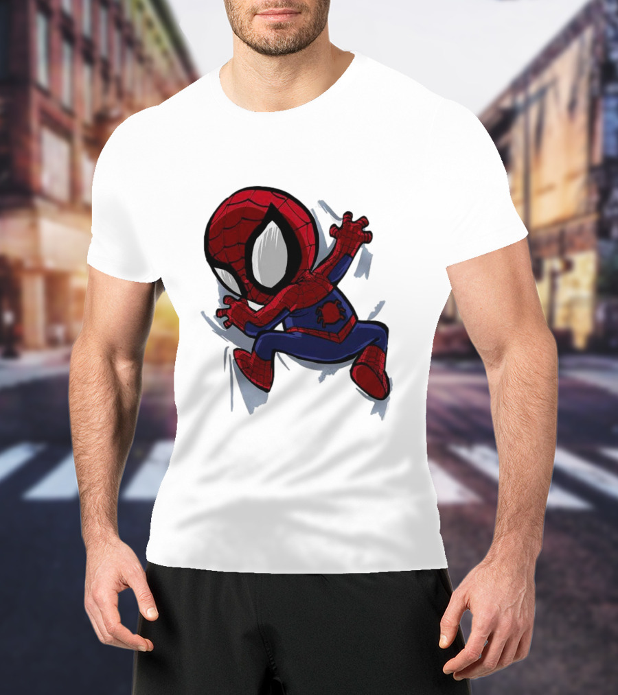 Portable Spider-Man Chibi Clinging Action T-Shirt