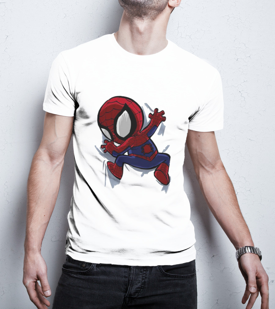 Portable Spider-Man Chibi Clinging Action T-Shirt