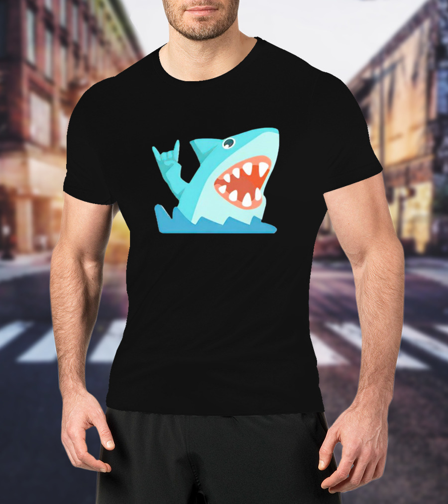 Shark Devil Horns Rock Gesture T-Shirt