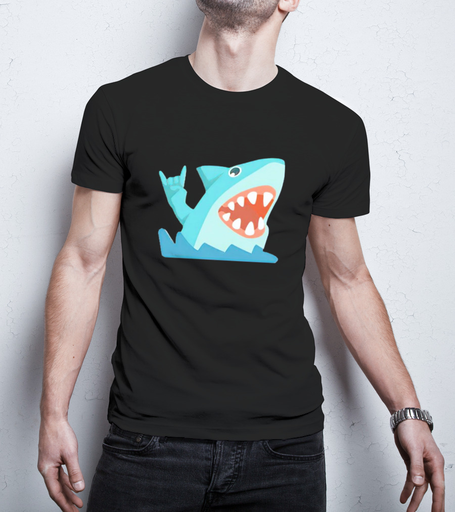 Shark Devil Horns Rock Gesture T-Shirt