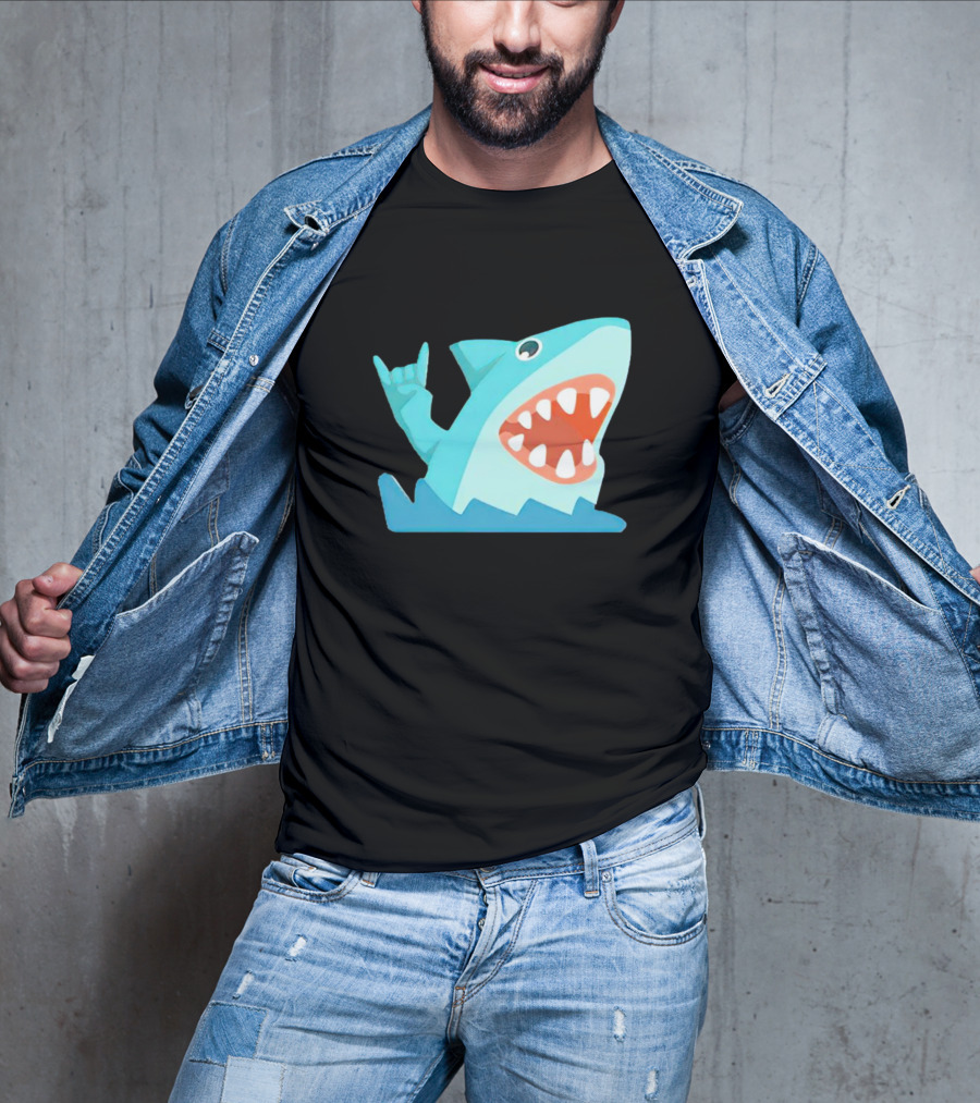 Shark Devil Horns Rock Gesture T-Shirt