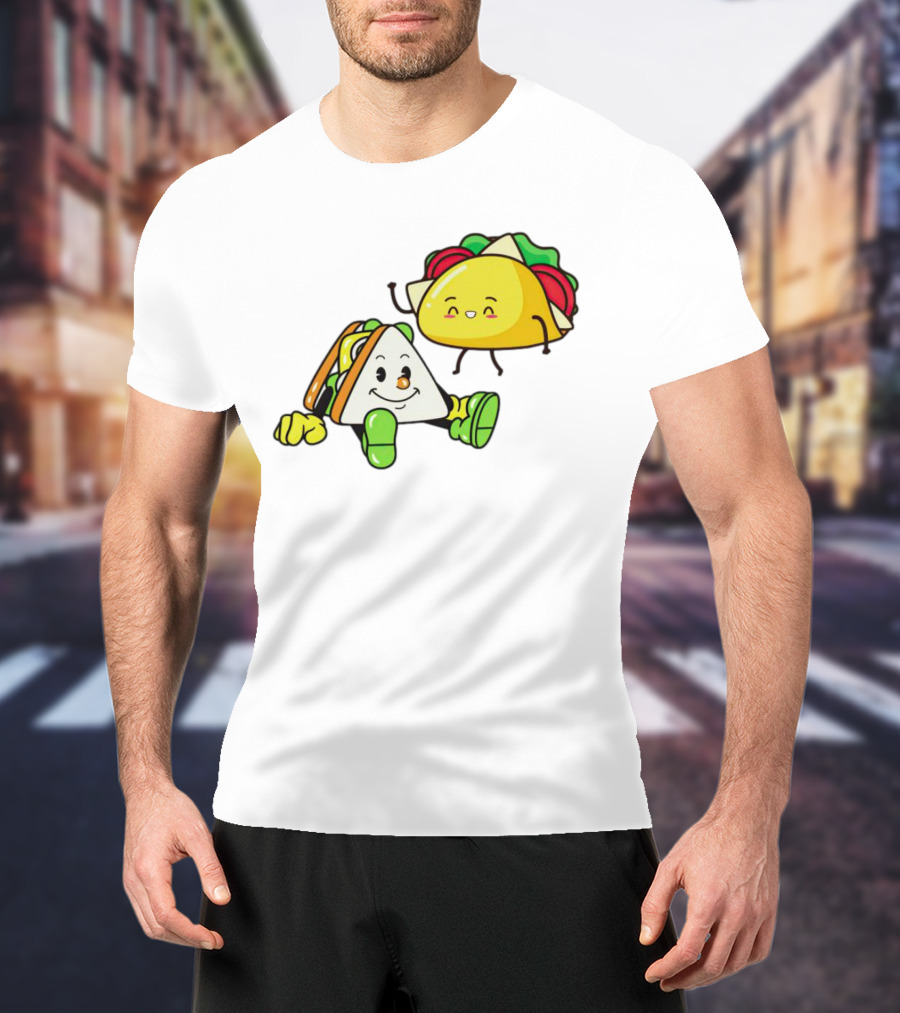 Tacos Friendship Day Happy Taco And Sandwich Duo T-Shirt