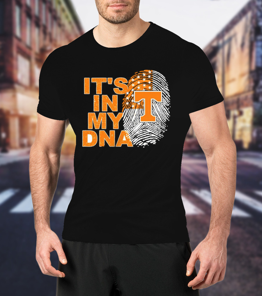 Tennessee Volunteers It's In My DNA Fingerprint American Flag T-Shirt