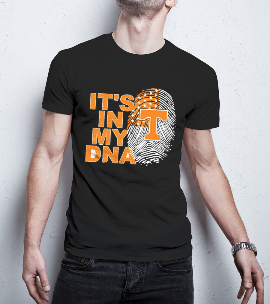 Tennessee Volunteers It's In My DNA Fingerprint American Flag T-Shirt