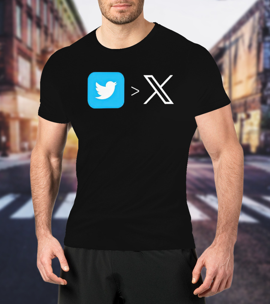 Twitter Bird Greater Than X Transition T-Shirt