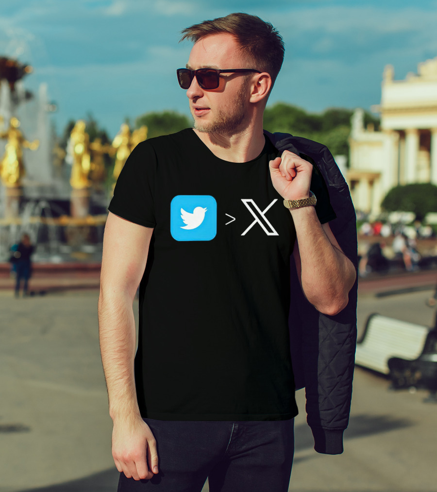 Twitter Bird Greater Than X Transition T-Shirt