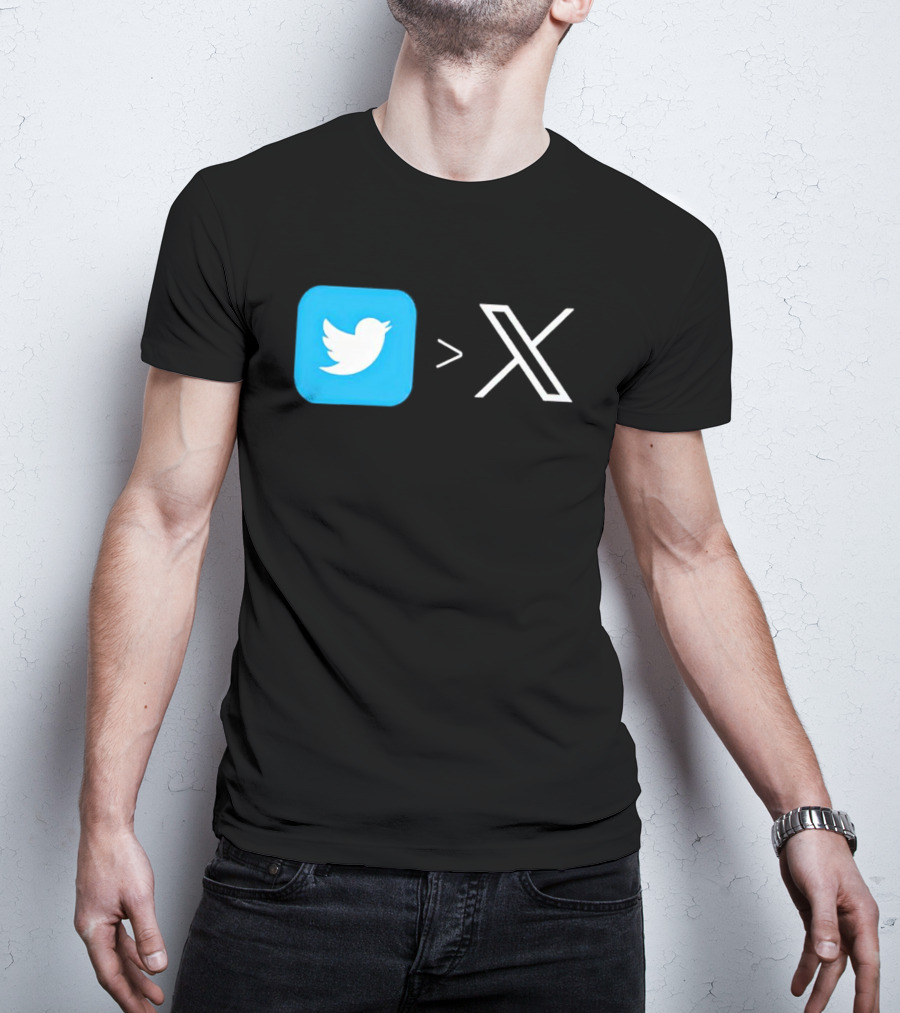 Twitter Bird Greater Than X Transition T-Shirt