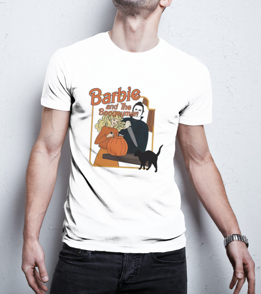 Barbie And The Boogeyman Halloween Pumpkin Cat Scene T-Shirt
