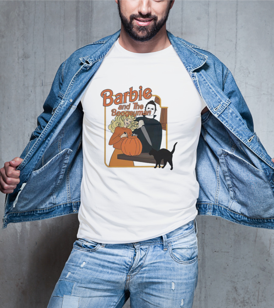 Barbie And The Boogeyman Halloween Pumpkin Cat Scene T-Shirt