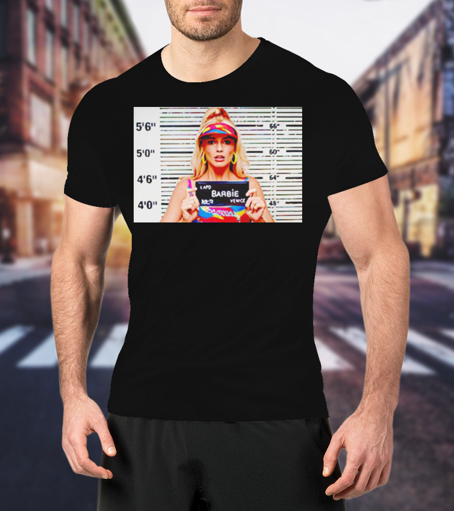 LAPD Barbie Mugshot Colorful T-Shirt