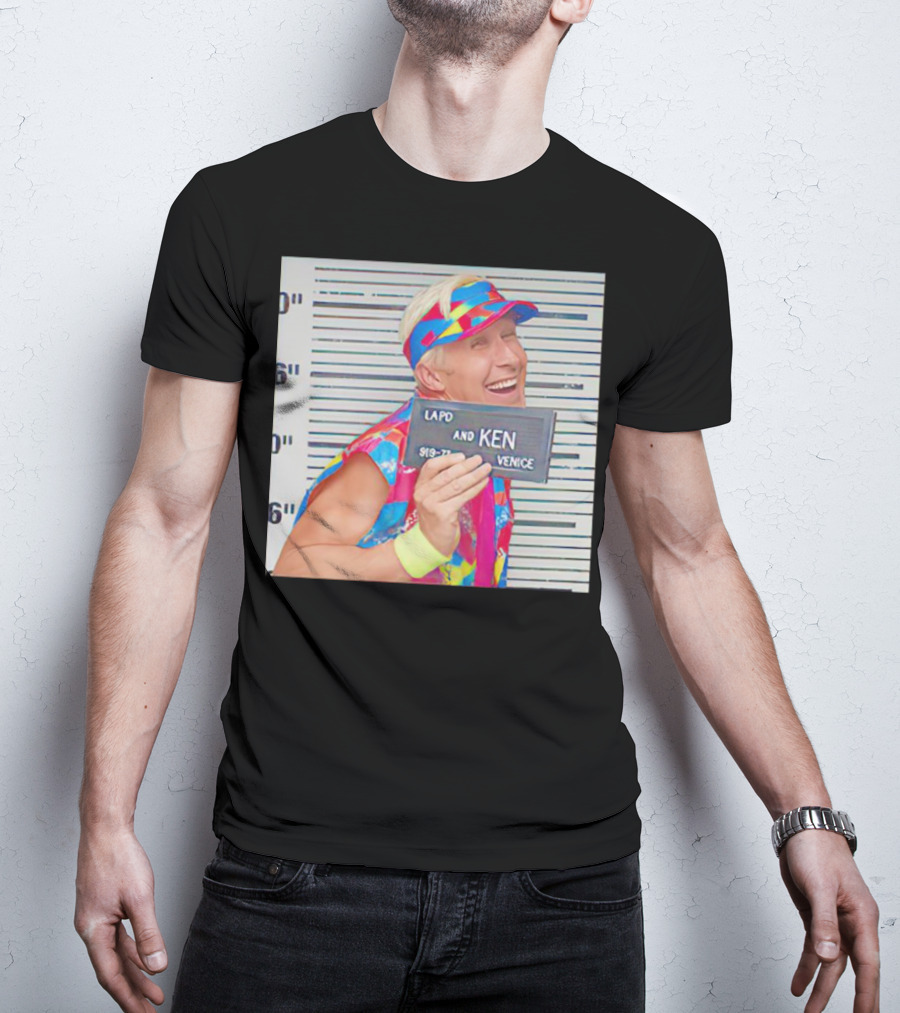LAPD Ken Venice Mugshot Ryan Gosling Barbie T-Shirt