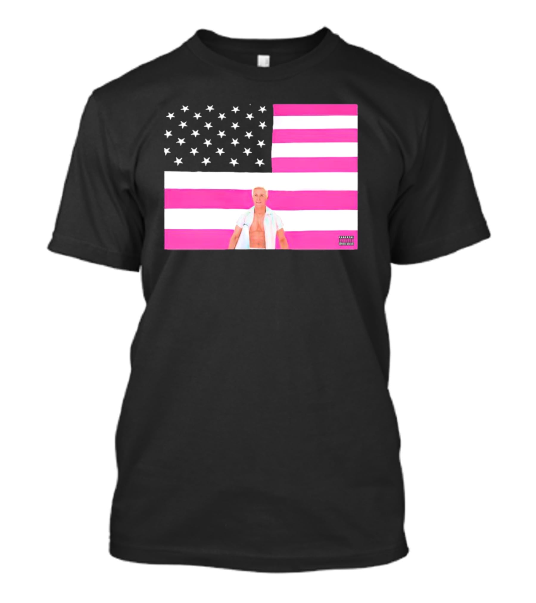 American Flag Barbie Ken Pink T-Shirt