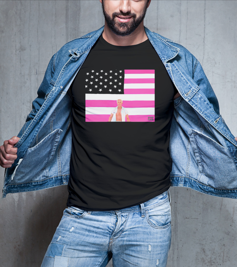 American Flag Barbie Ken Pink T-Shirt