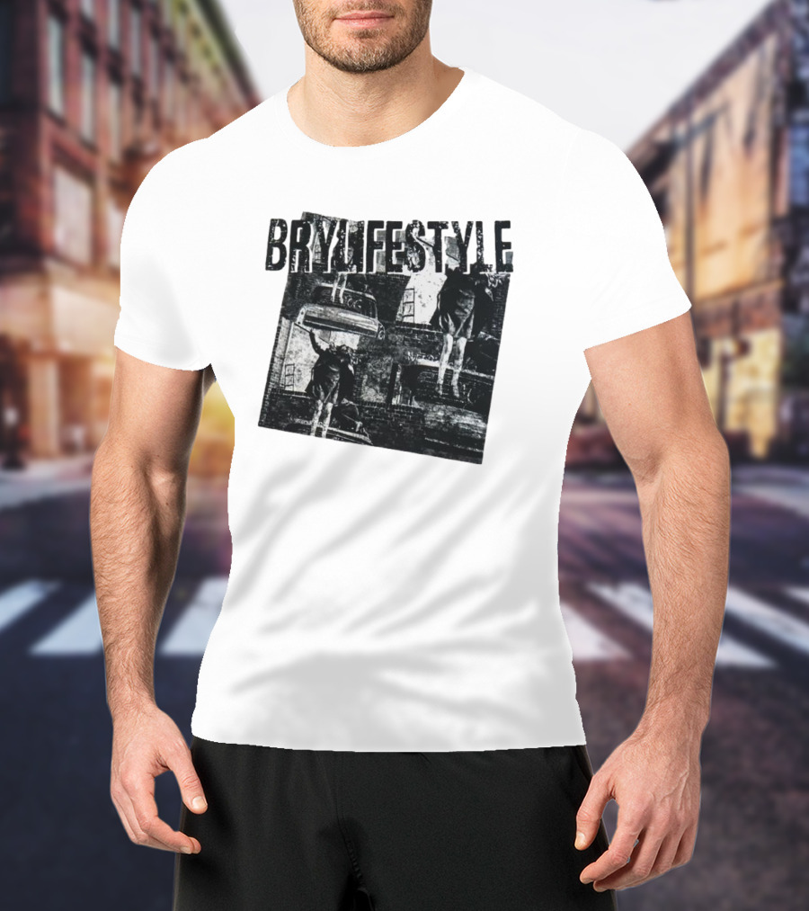 BRYLIFESTYLE Causing A Disturbance With Retro Car And Levitating Figures T-Shirt