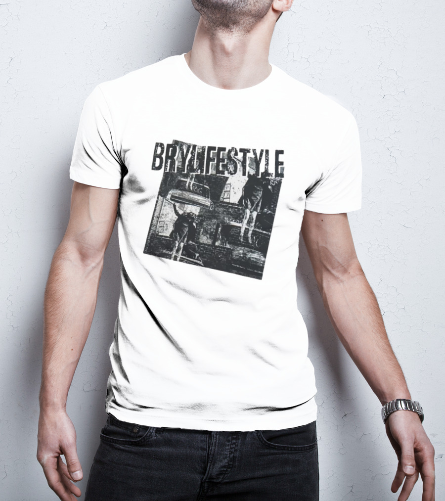 BRYLIFESTYLE Causing A Disturbance With Retro Car And Levitating Figures T-Shirt