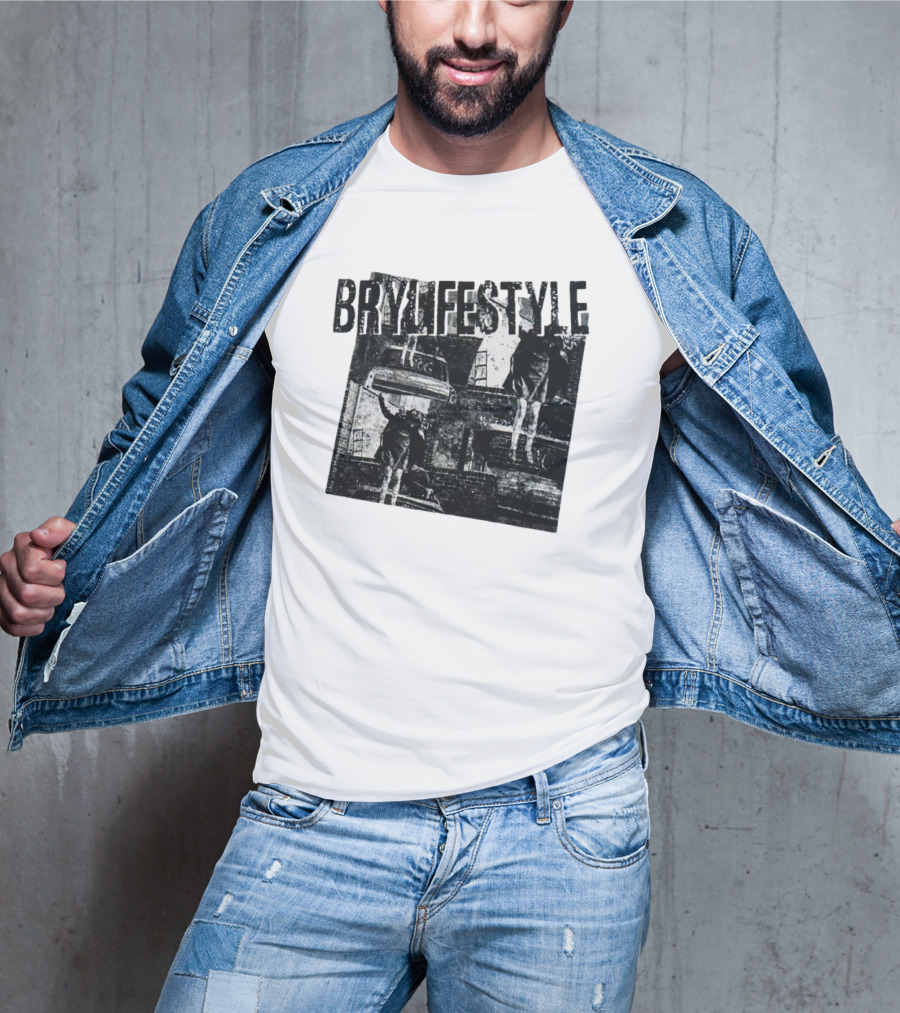 BRYLIFESTYLE Causing A Disturbance With Retro Car And Levitating Figures T-Shirt