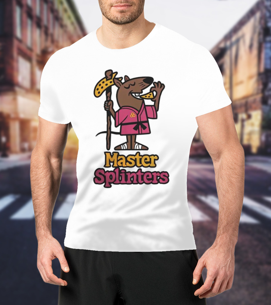 Master Splinters Pizza Slice Lover Ninja Rat T-Shirt